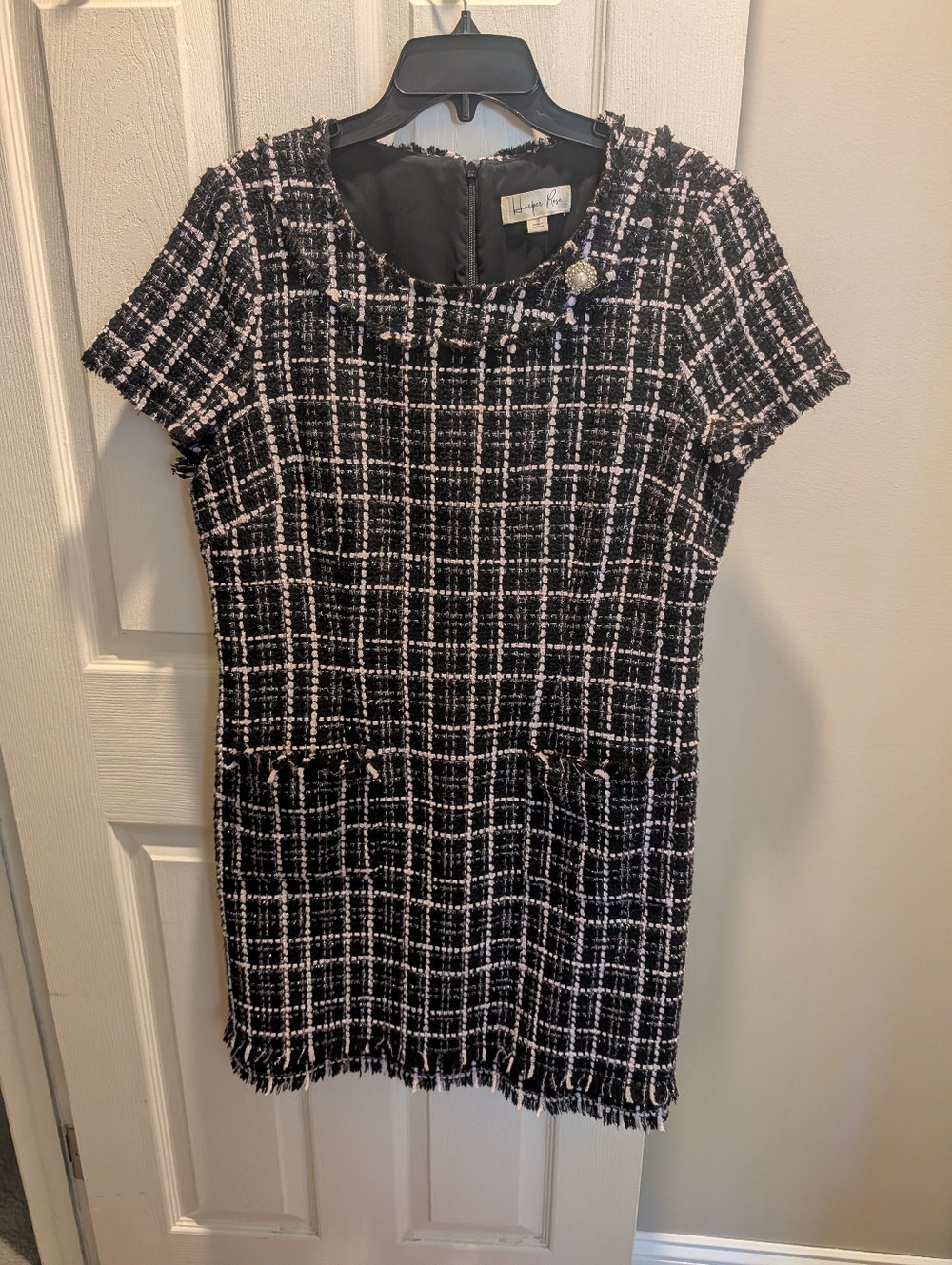 Willa Rose Black & White Tweed Mini Dress